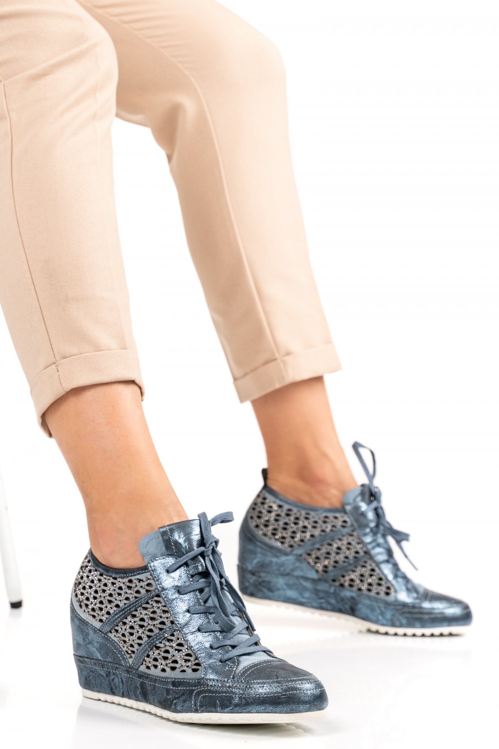 SNEAKERS BLEUMARIN SIDEF PIELE NATURALA QS775902