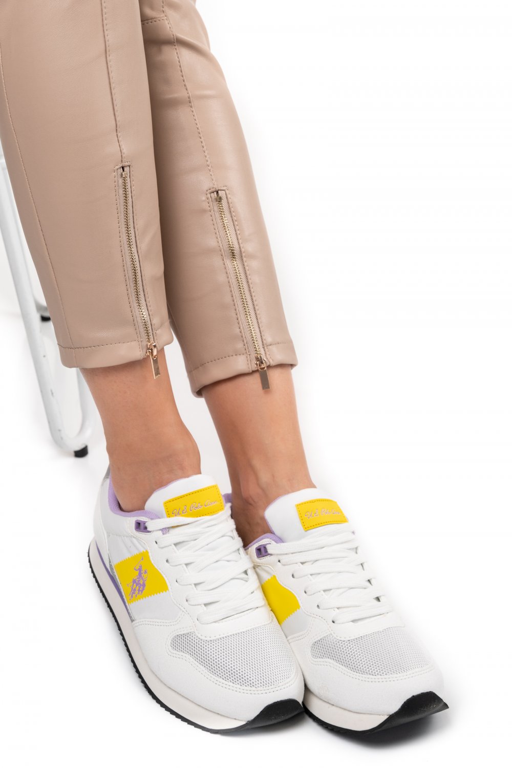 U.S. POLO ASSN, PANTOFI SPORT WHITE YELLOW NOBIW005