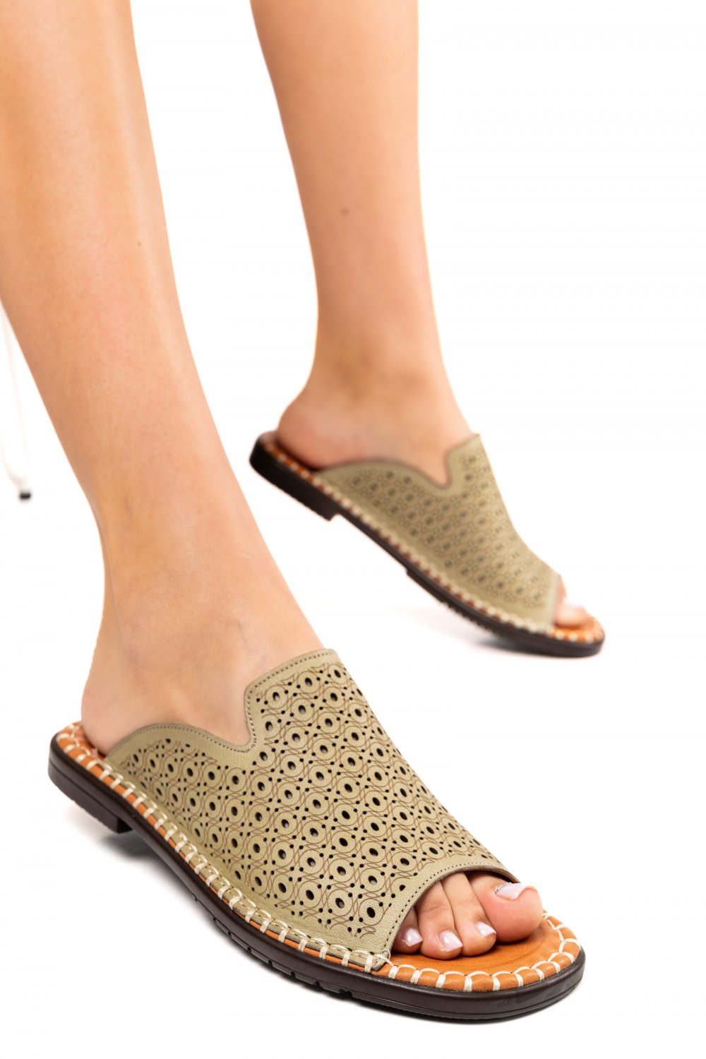 PAPUCI VERZI PIELE NATURALA 0S77301-2