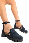 GHETE FEMEI PIELE NATURALA INTOARSA BLEUMARIN  2S77005