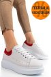 Pantofi sport alb rosu piele naturala 2s7701684