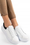 PANTOFI SPORT ALB NEGRU PIELE NATURALA 2S7701684
