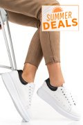 PANTOFI SPORT ALB NEGRU PIELE NATURALA 2S7701684