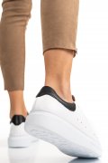PANTOFI SPORT ALB NEGRU PIELE NATURALA 2S7701684