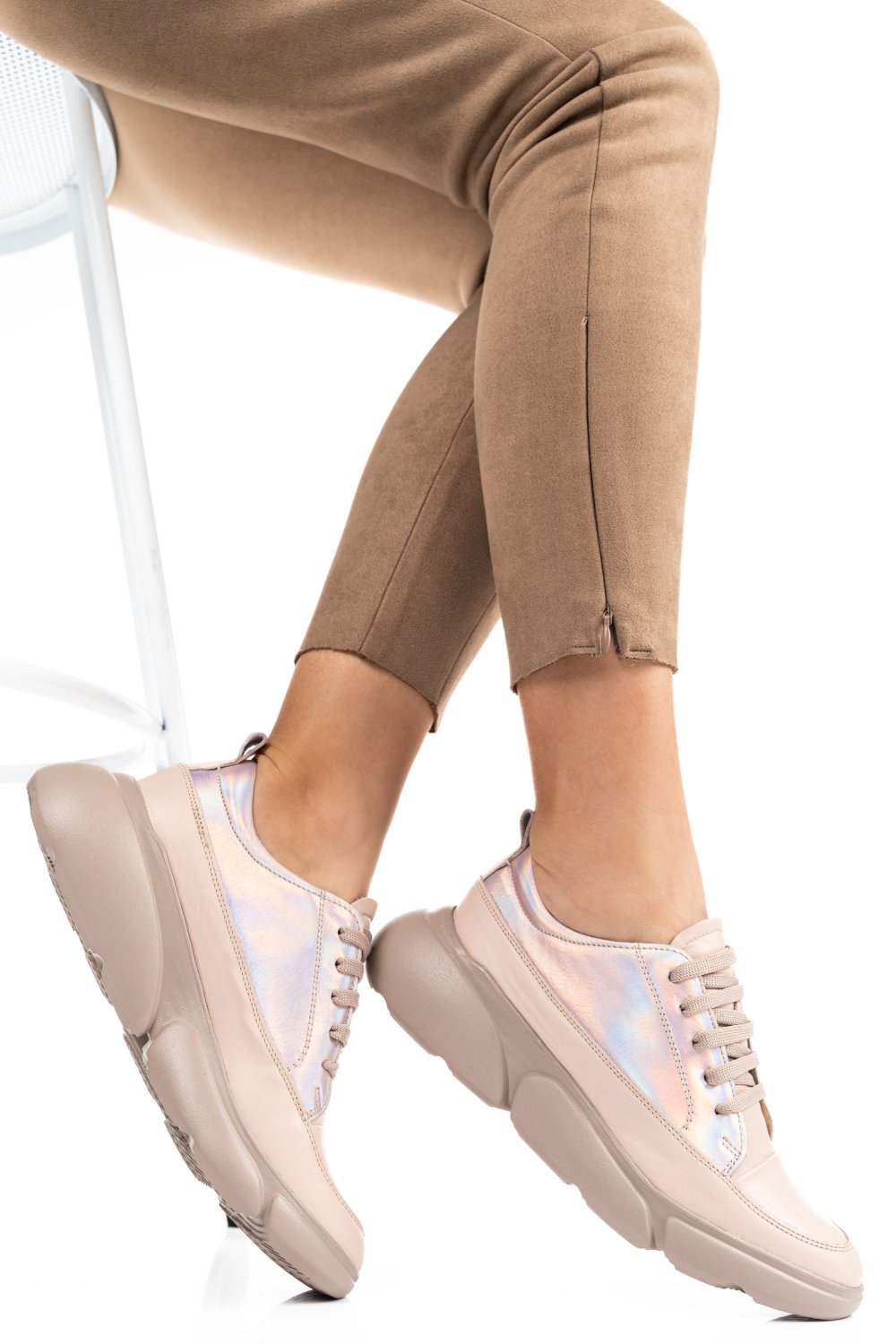 PANTOFI SPORT FEMEI PIELE NATURALA ROZ 2S7711608NP-HOR