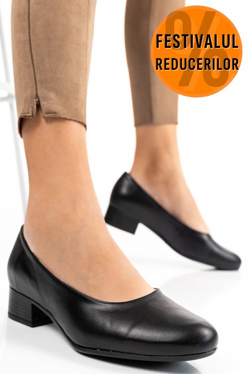 Pantofi dama piele naturala negri 2s77040