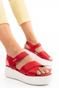 SANDALE ROSII PIELE NATURALA IS77L01526A
