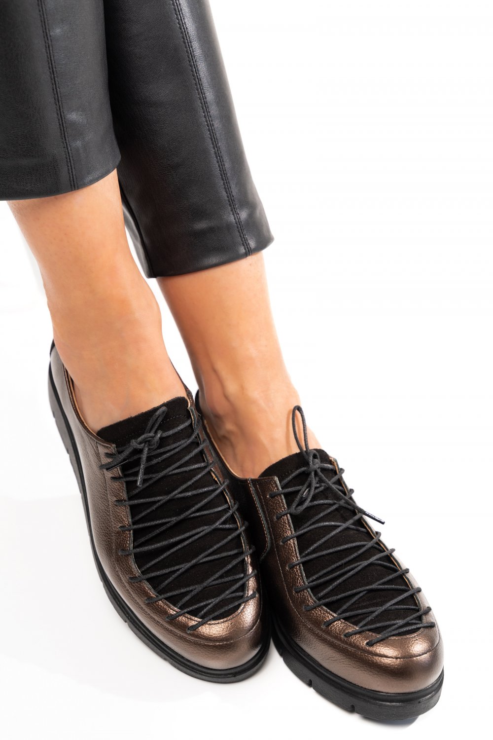PANTOFI AURII PIELE NATURALA 2S77035