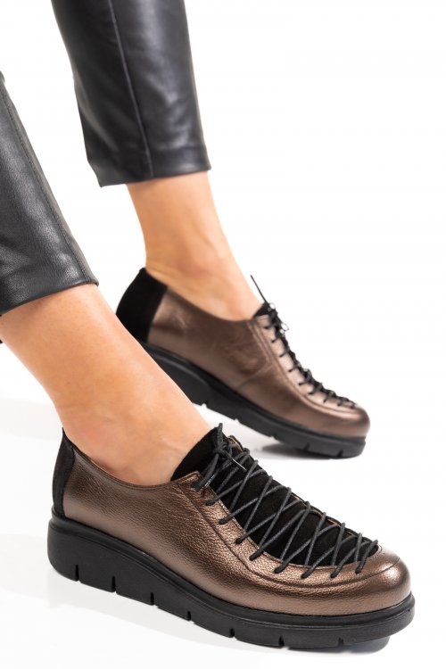 Pantofi aurii piele naturala 2s77035