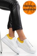 PANTOFI SPORT ALB GALBEN PIELE NATURALA 2S7701684