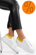 PANTOFI SPORT ALB GALBEN PIELE NATURALA 2S7701684