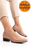 PANTOFI DAMA PIELE NATURALA NUDE TOC MIC 2S77040