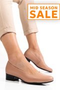 PANTOFI DAMA PIELE NATURALA NUDE TOC MIC 2S77040