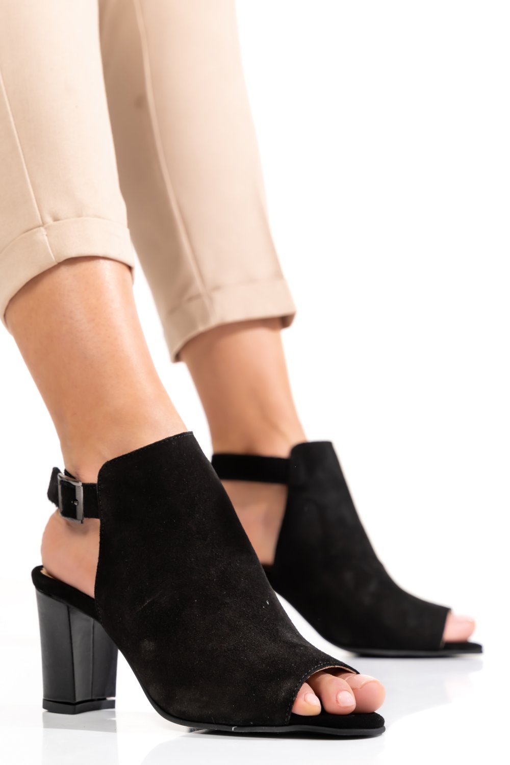 SANDALE DAMA PIELE NATURALA INTOARSA NEGRE 9S7706