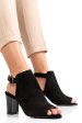Sandale dama piele naturala intoarsa negre 9s7706