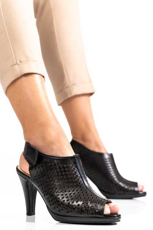 Sandale negre piele naturala 9s77j11