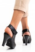 SANDALE NEGRE PIELE NATURALA 9S77J11
