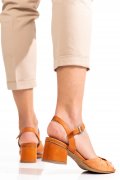 SANDALE PORTOCALII PIELE NATURALA 9S77K15