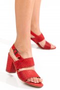 SANDALE ROSII PIELE NATURALA 9S77K10