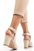 SANDALE BEJ PIELE NATURALA INTOARSA 9S7706
