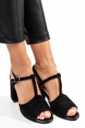 SANDALE NEGRE PIELE NATURALA INTOARSA 9S77K48