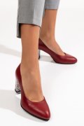 PANTOFI VISINII TOC FLORAL PIELE NATURALA 3S77015