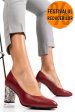 Pantofi visinii toc floral piele naturala 3s77015
