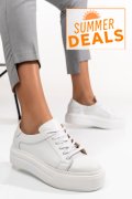 PANTOFI SPORT DAMA PIELE NATURALA ALBI 3S77001