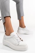 PANTOFI SPORT DAMA PIELE NATURALA ALBI 3S77001