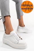 PANTOFI SPORT DAMA PIELE NATURALA ALBI 3S77001
