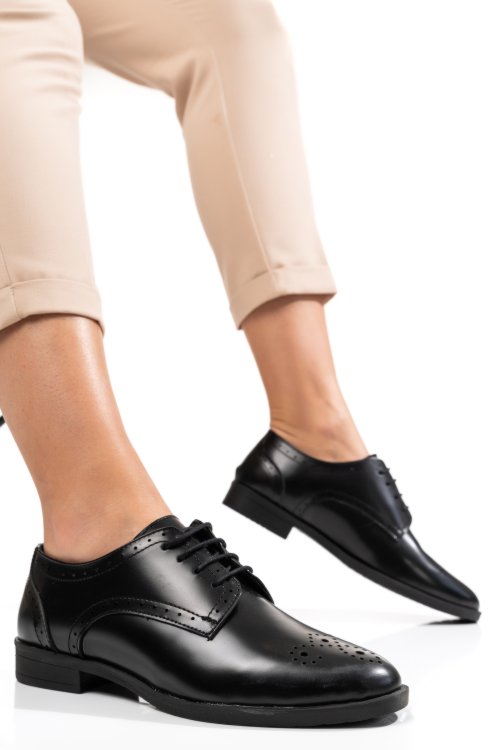 Pantofi negri piele naturala 9s77241