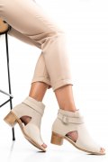 SANDALE DAMA PIELE NATURALA INTOARSA CREM 9S7709