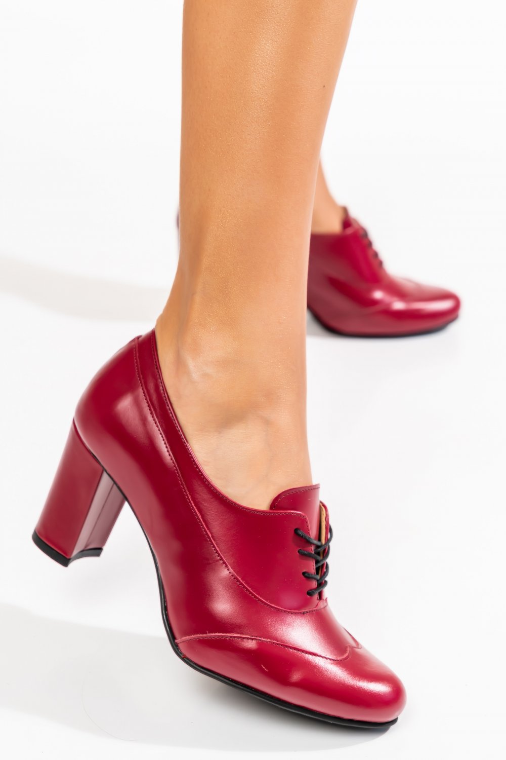 PANTOFI DAMA PIELE NATURALA BORDO 2S7753