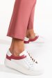 Pantofi sport alb bordo piele naturala 3s77000