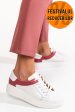 Pantofi sport alb bordo piele naturala 3s77000