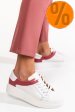 Pantofi sport alb bordo piele naturala 3s77000
