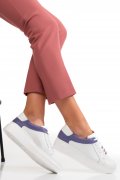 PANTOFI SPORT FEMEI PIELE NATURALA ALB MOV 3S77000