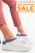PANTOFI SPORT FEMEI PIELE NATURALA ALB MOV 3S77000