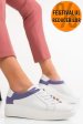 Pantofi sport femei piele naturala alb mov 3s77000