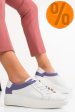 Pantofi sport femei piele naturala alb mov 3s77000