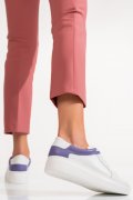 PANTOFI SPORT FEMEI PIELE NATURALA ALB MOV 3S77000