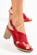 SANDALE ROSII PIELE NATURALA 1S77208