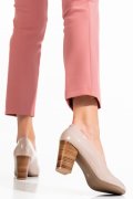 PANTOFI DAMA PIELE NATURALA LACUITA NUDE CU TOC 2S77015