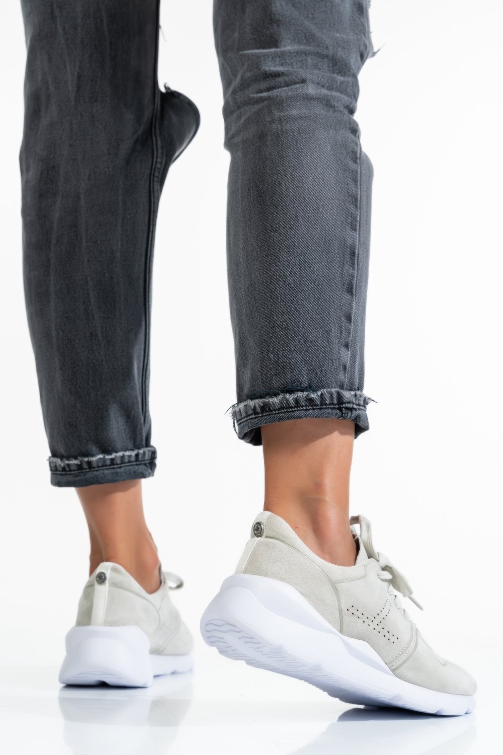 U.S. POLO ASSN, PANTOFI SPORT WHITE SUEDE WALES