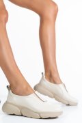 PANTOFI SPORT BEIGE FEMEI PIELE NATURALA 2002L
