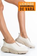 PANTOFI SPORT BEIGE FEMEI PIELE NATURALA 2002L
