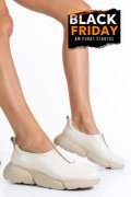 PANTOFI SPORT BEIGE FEMEI PIELE NATURALA 2002L