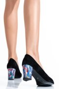 PANTOFI NEGRU PICASSO PIELE NATURALA INTOARSA LERA