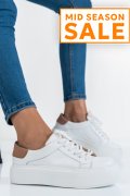 PANTOFI SPORT DAMA PIELE NATURALA ALB NUDE  3S77001