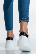 PANTOFI SPORT DAMA PIELE NATURALA ALB NEGRU 3S77001